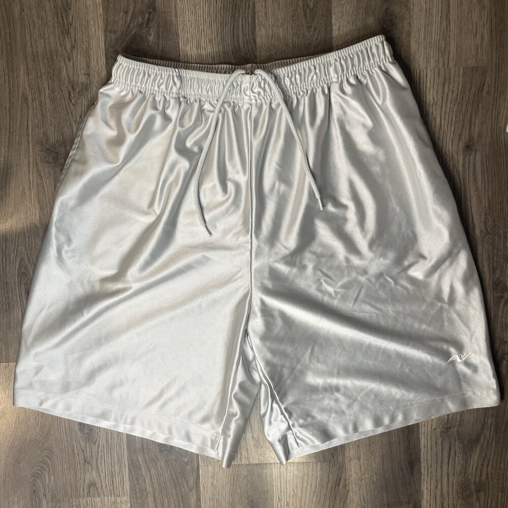 Silver Athletic Works Shiny Basketball Y2K Shorts Mens Large Pockets
